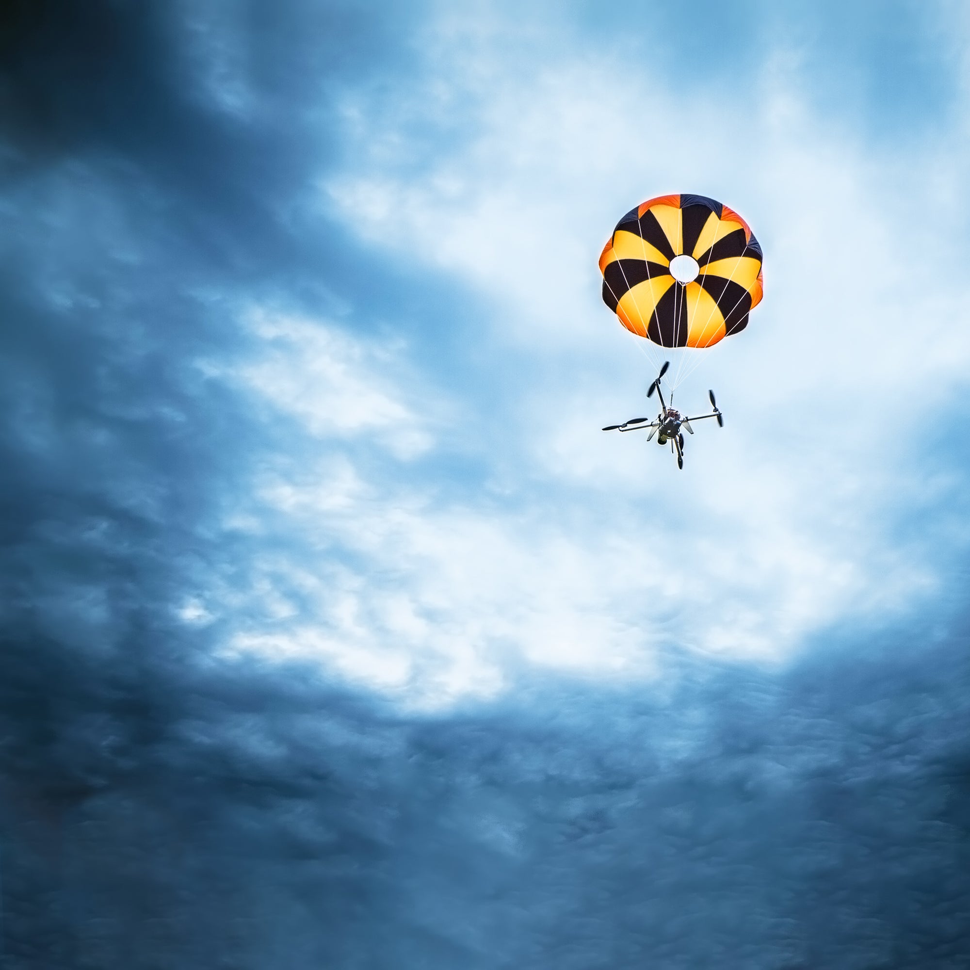 Drone Parachute by Fruity Chutes Launched From Skycat Recovery System